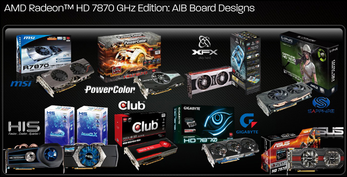 Версии Radeon HD 7870 GHz Edition от партнёров AMD